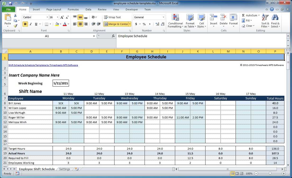 free employee scheduling calendar template