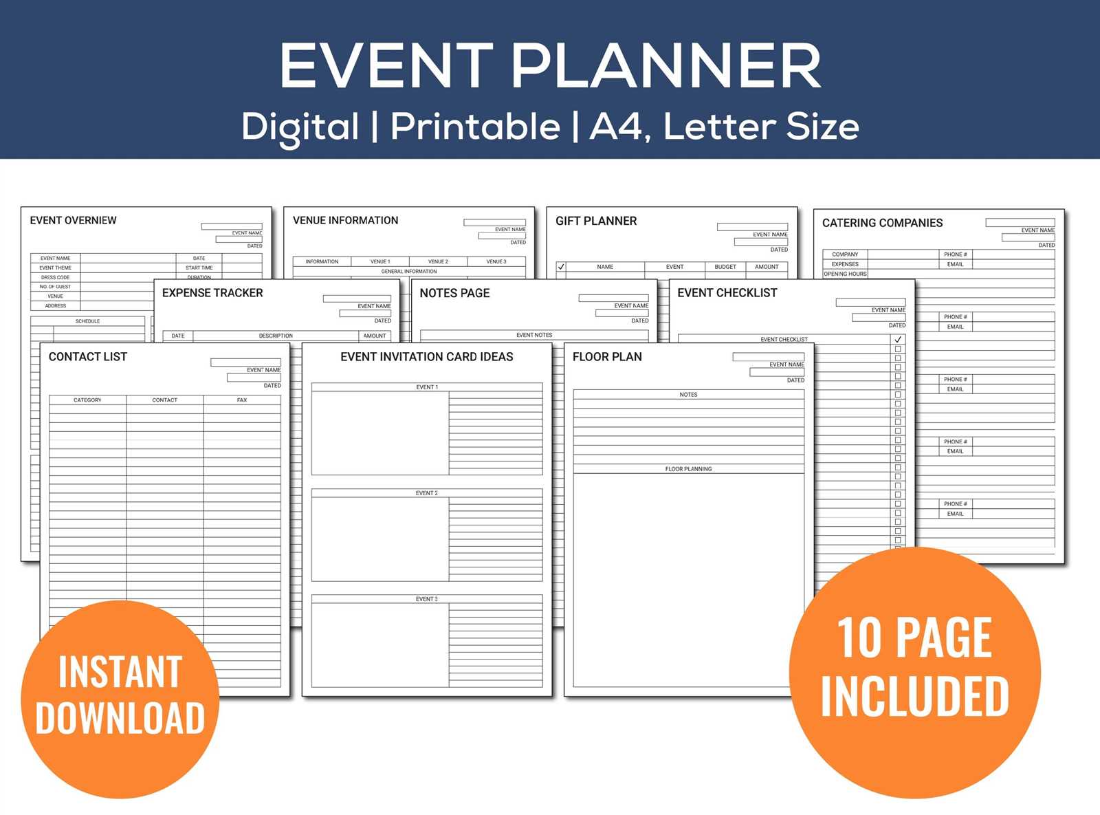 free event planning calendar template