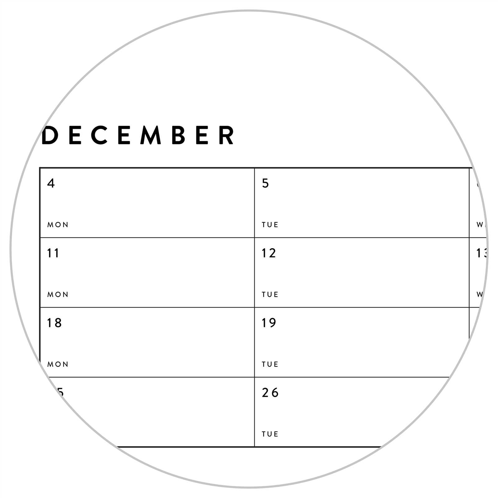 free four month calendar template