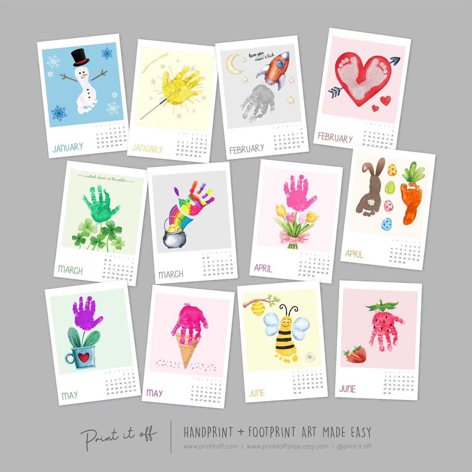 free handprint calendar template