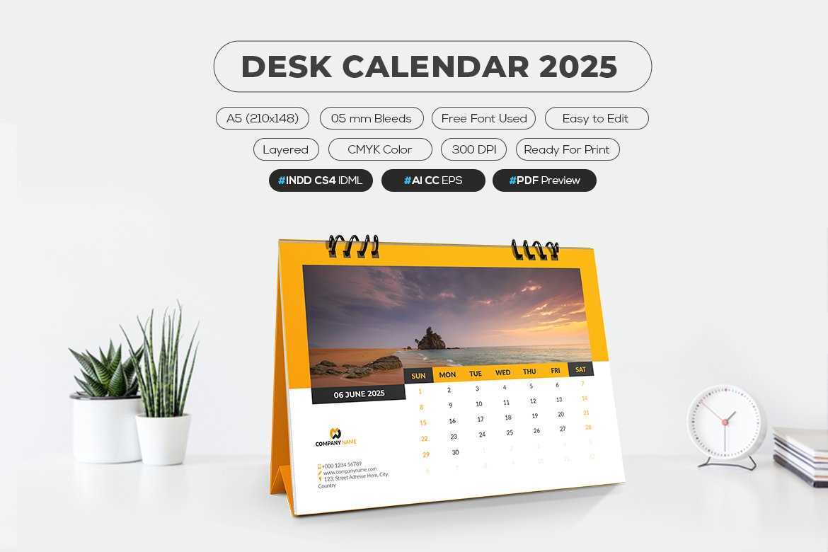 free indesign calendar template 2025