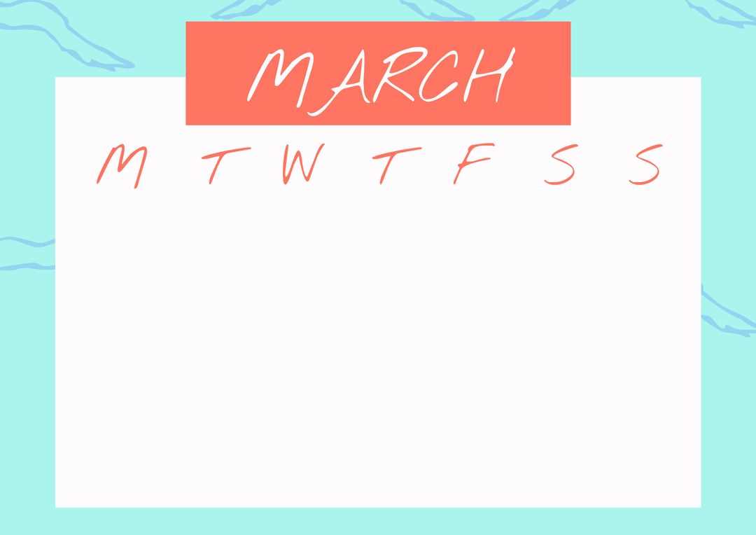 free march calendar template