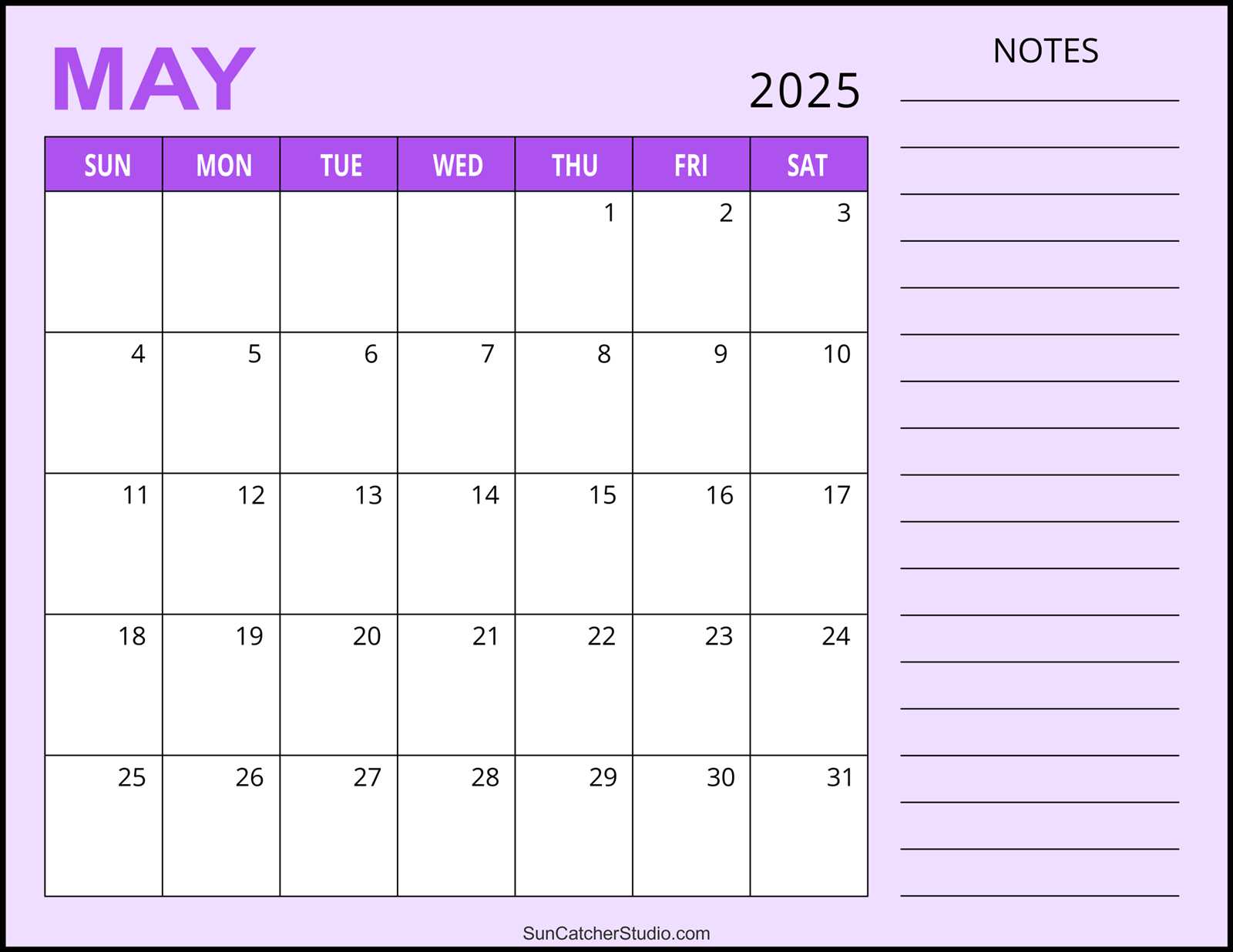 free may 2025 calendar template