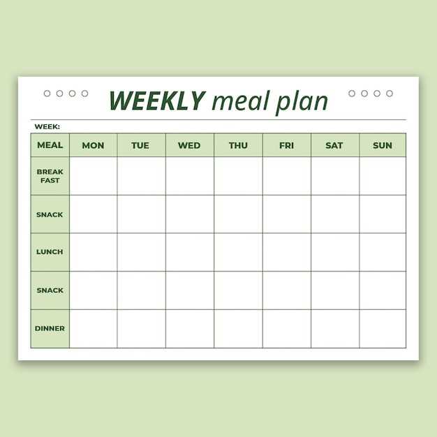 free meal calendar template