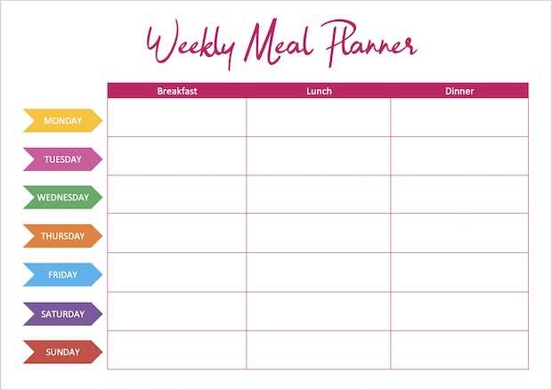 free meal planning calendar template