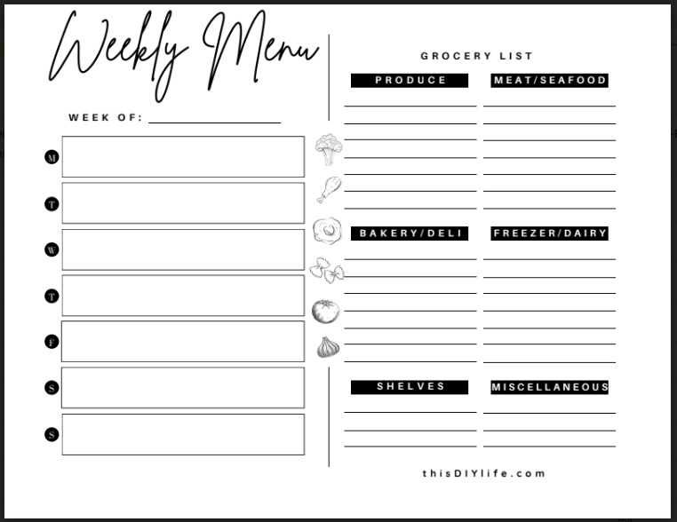 free meal planning calendar template