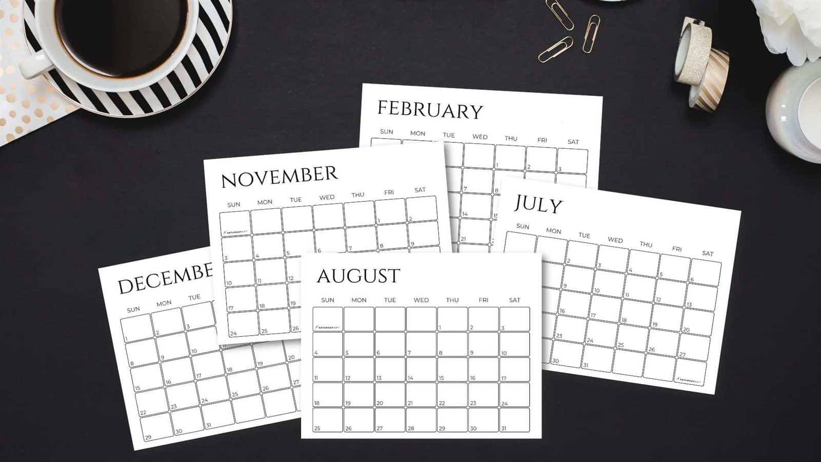 free monthly calendar template