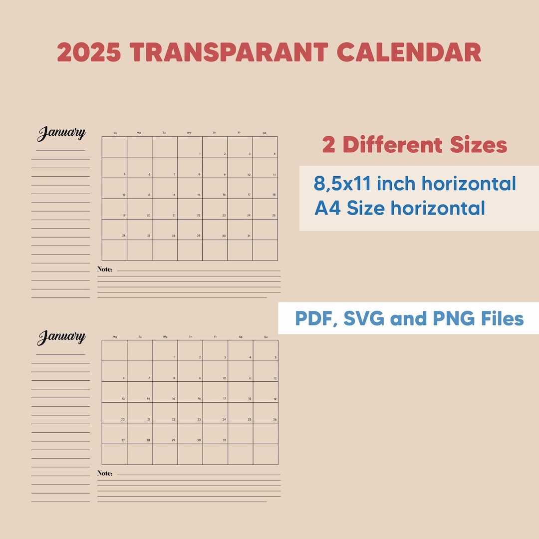 free monthly calendar templates 2025