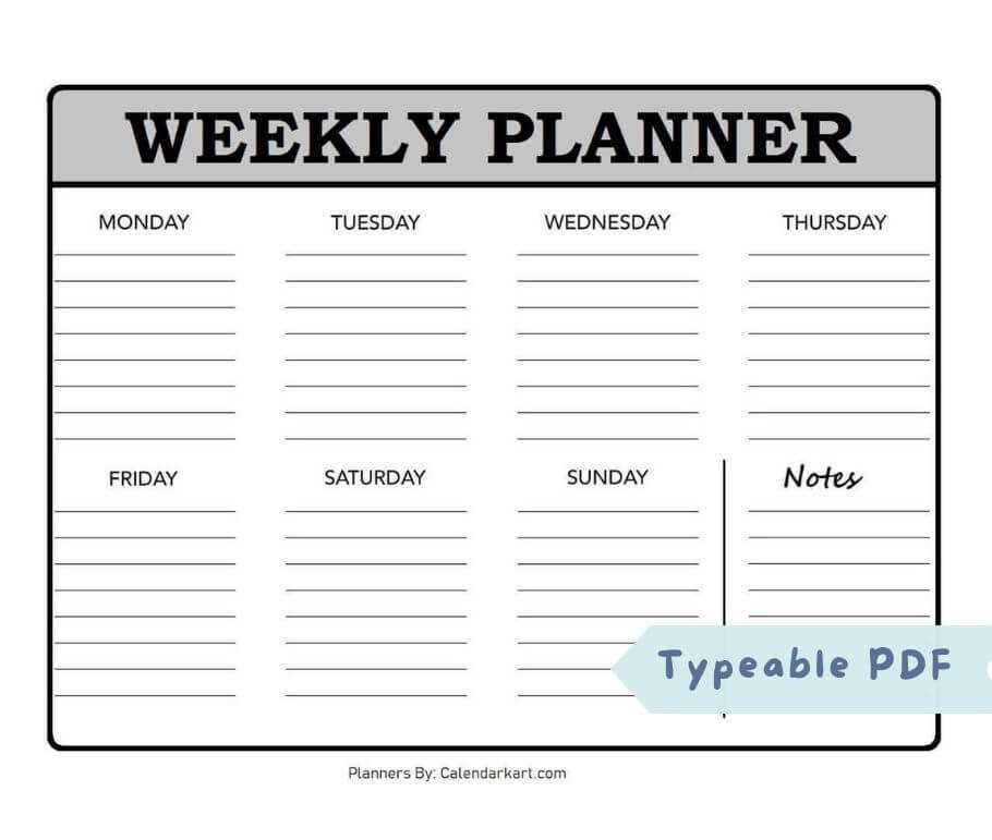 free online weekly calendar template