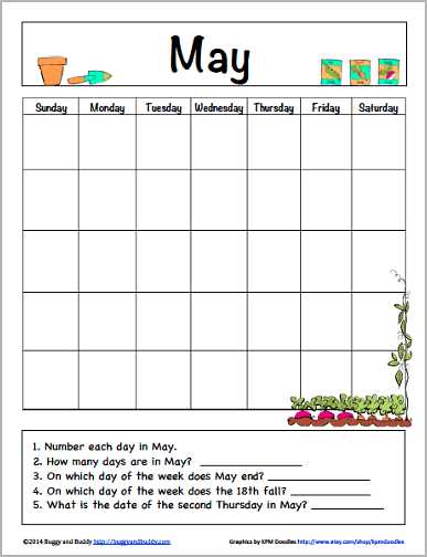 free preschool calendar templates