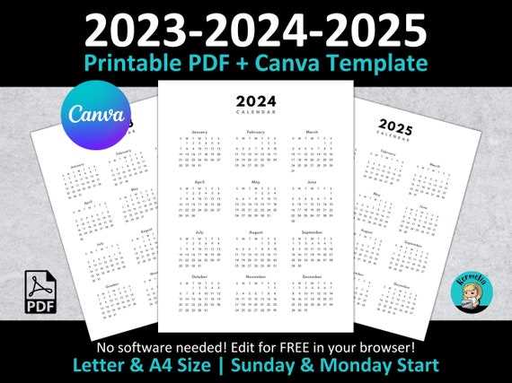 free printable calendar 2025 templates