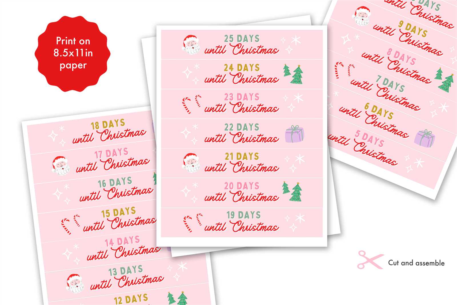 free printable countdown calendar template