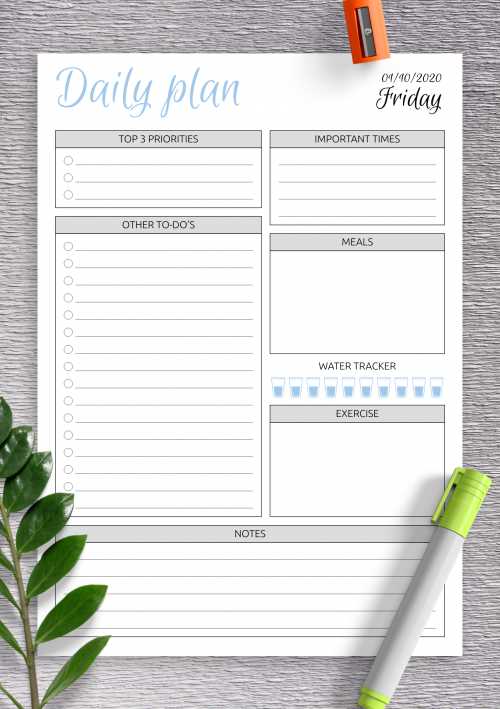 free printable daily calendar templates