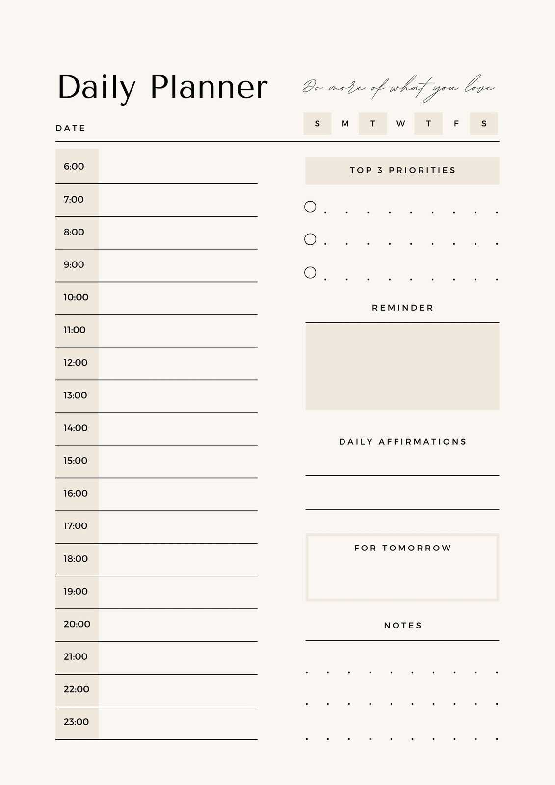 free printable daily calendar templates