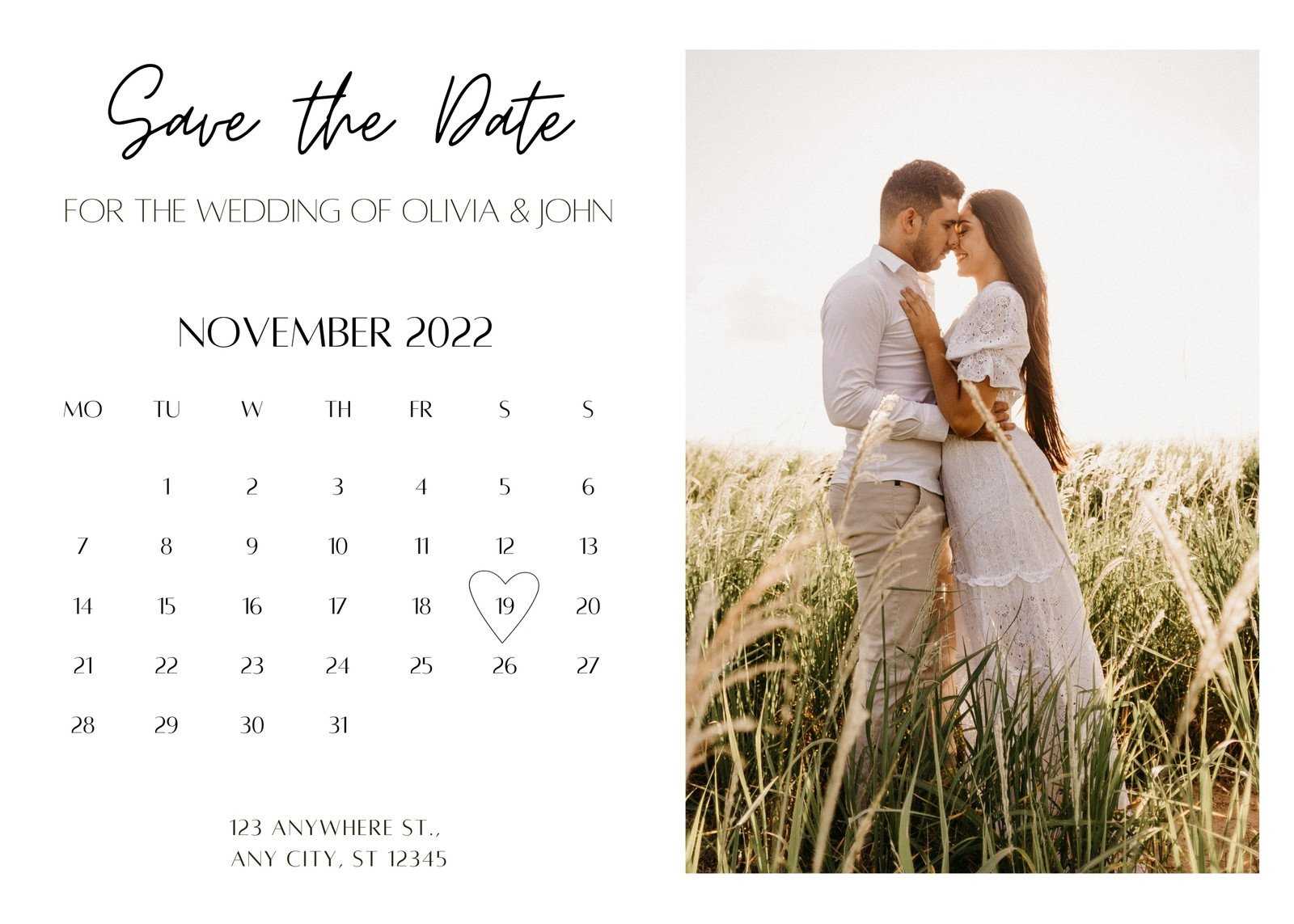 free save the date calendar template