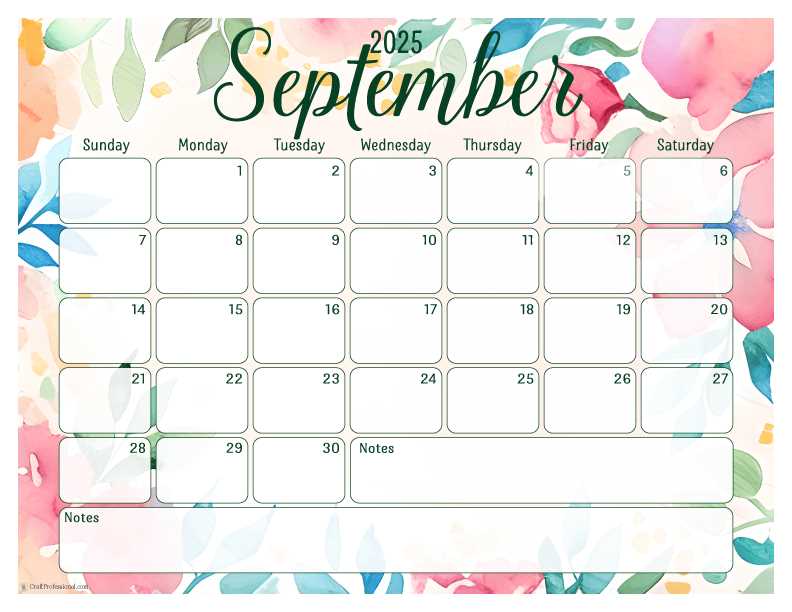 free september 2025 calendar template