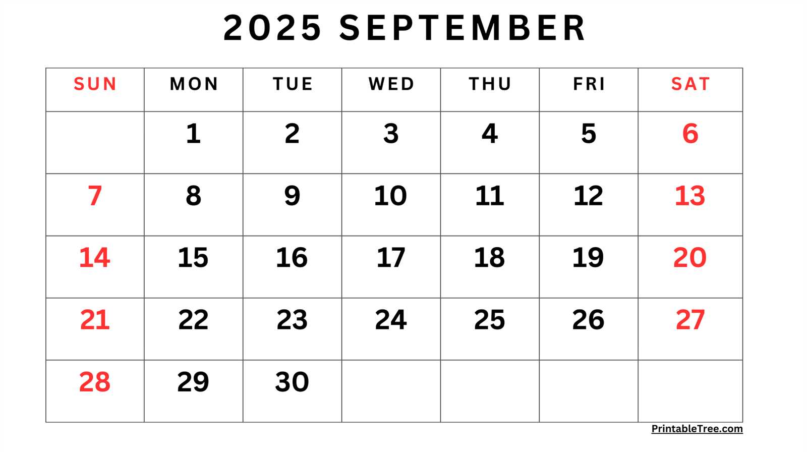 free september 2025 calendar template