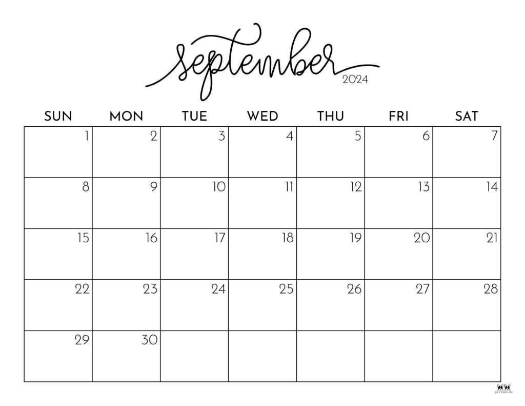 free september calendar template