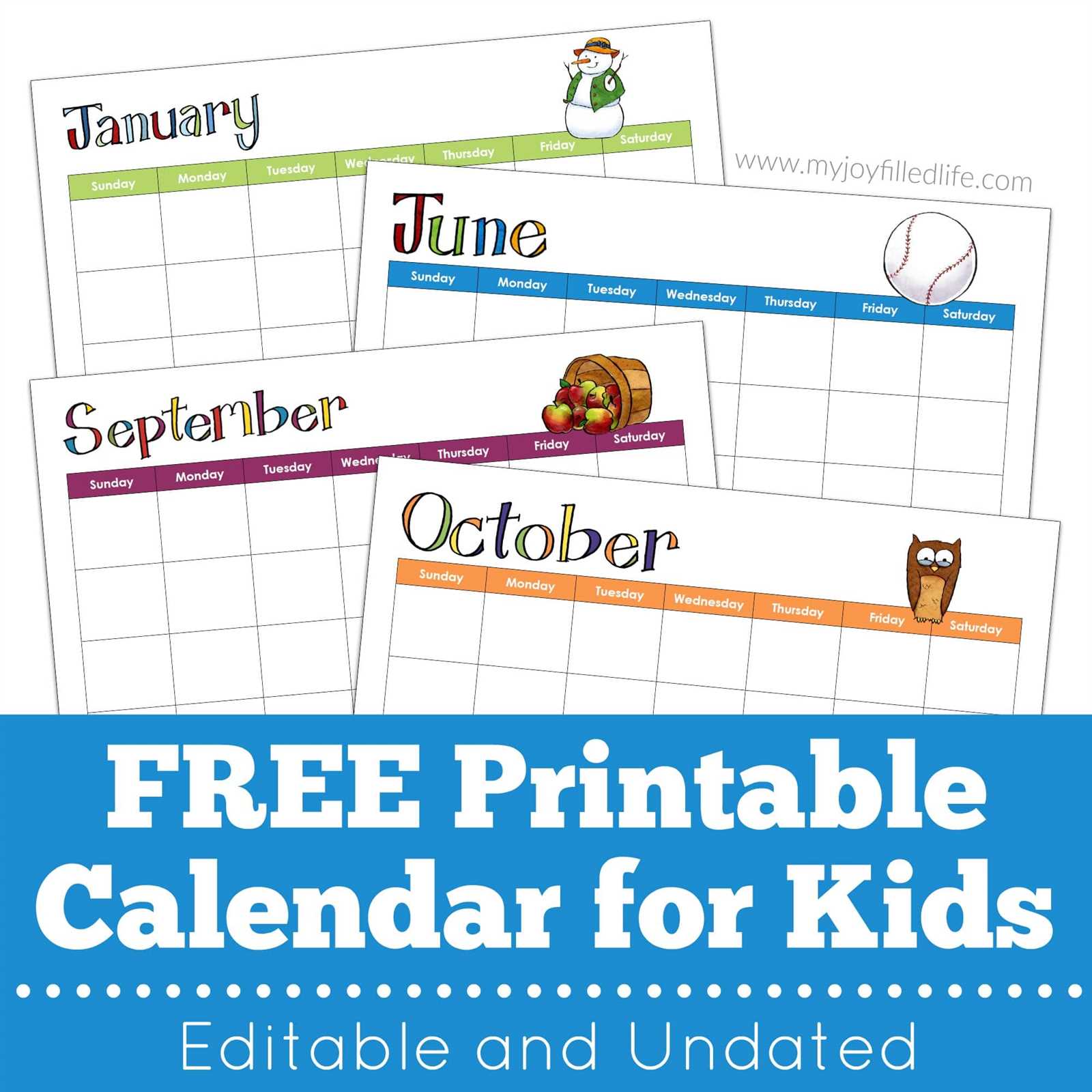 free snack calendar template