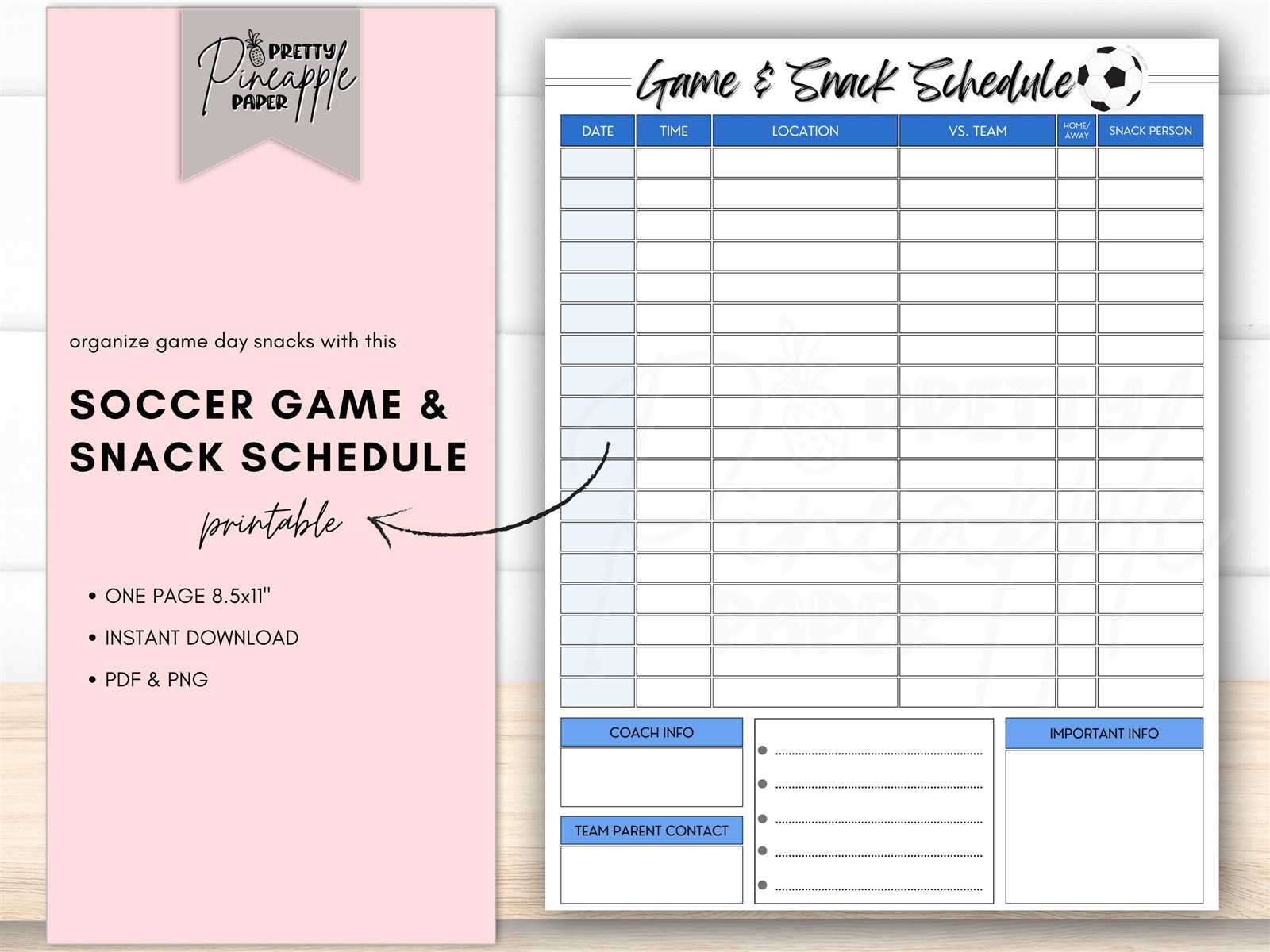 free snack calendar template