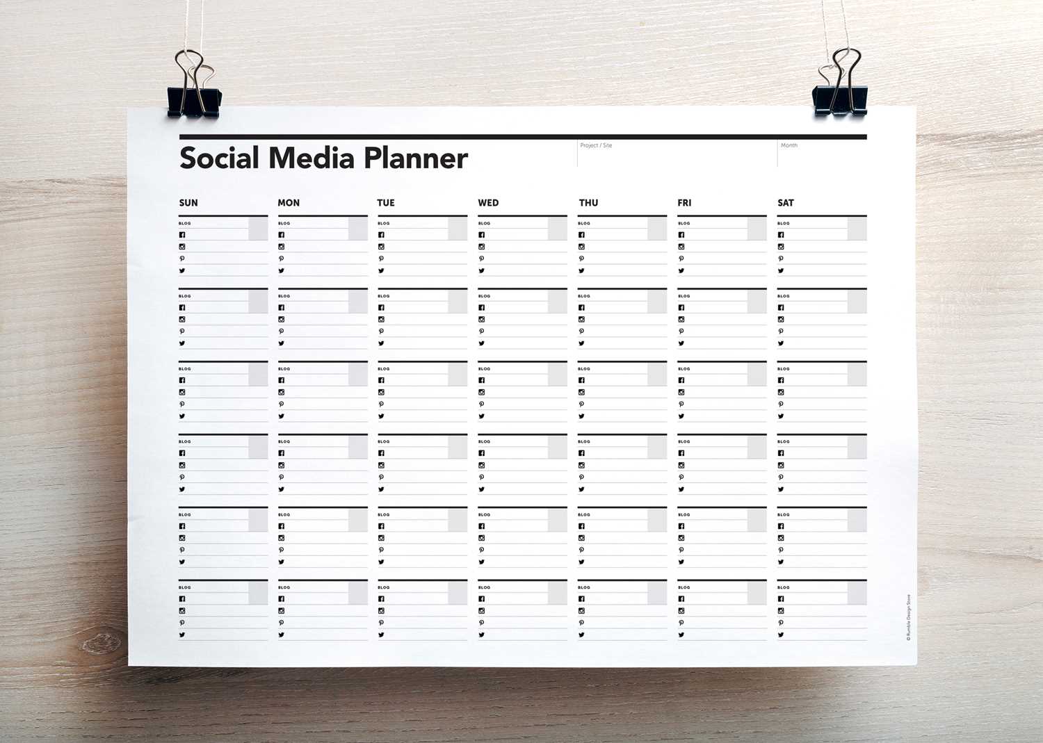 free social media calendar template