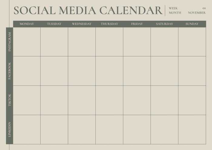 free social media content calendar template