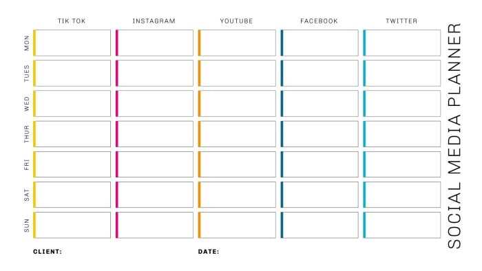 free social media editorial calendar template