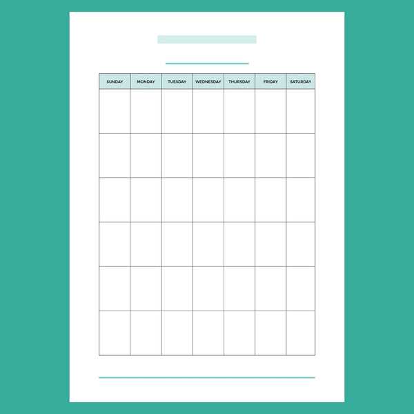 full page monthly calendar template