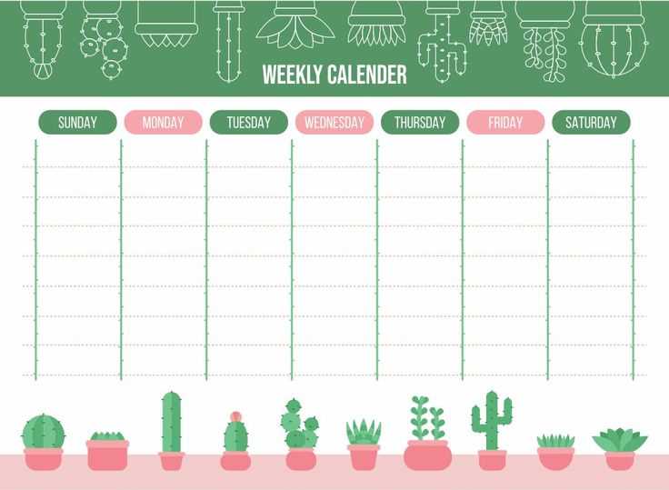 fun weekly calendar template