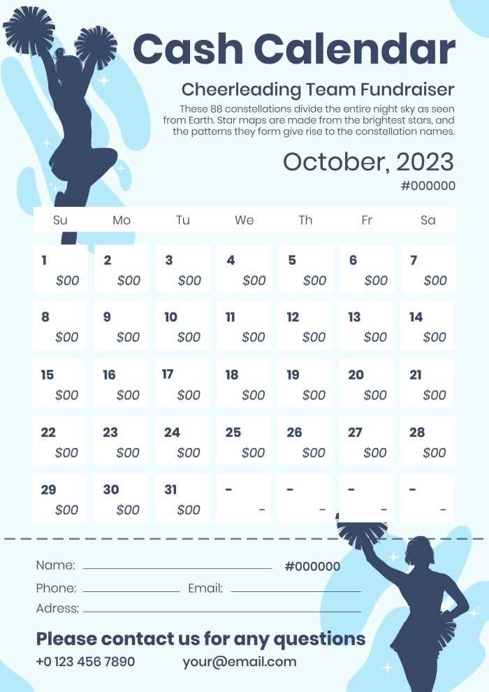 fundraiser calendar template