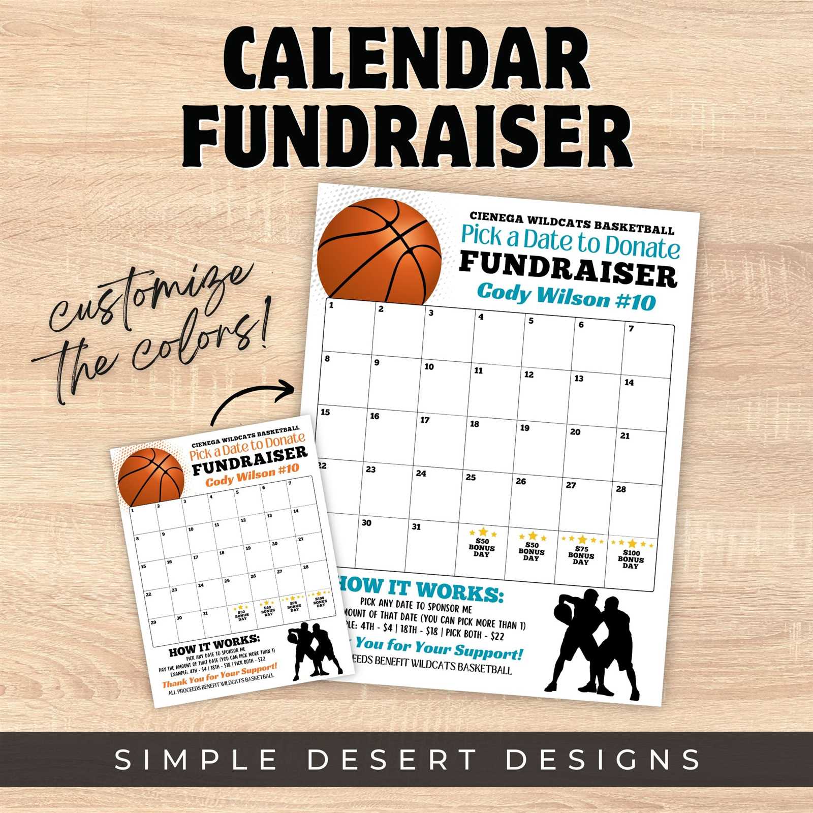 fundraiser calendar template