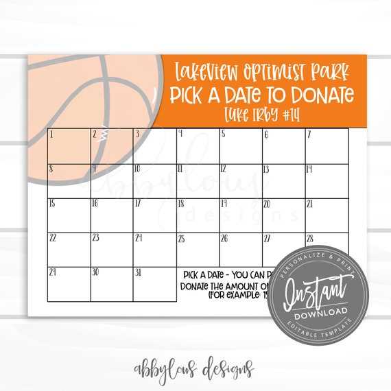 fundraising calendar template free download