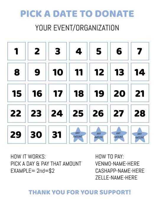 fundraising calendar template free