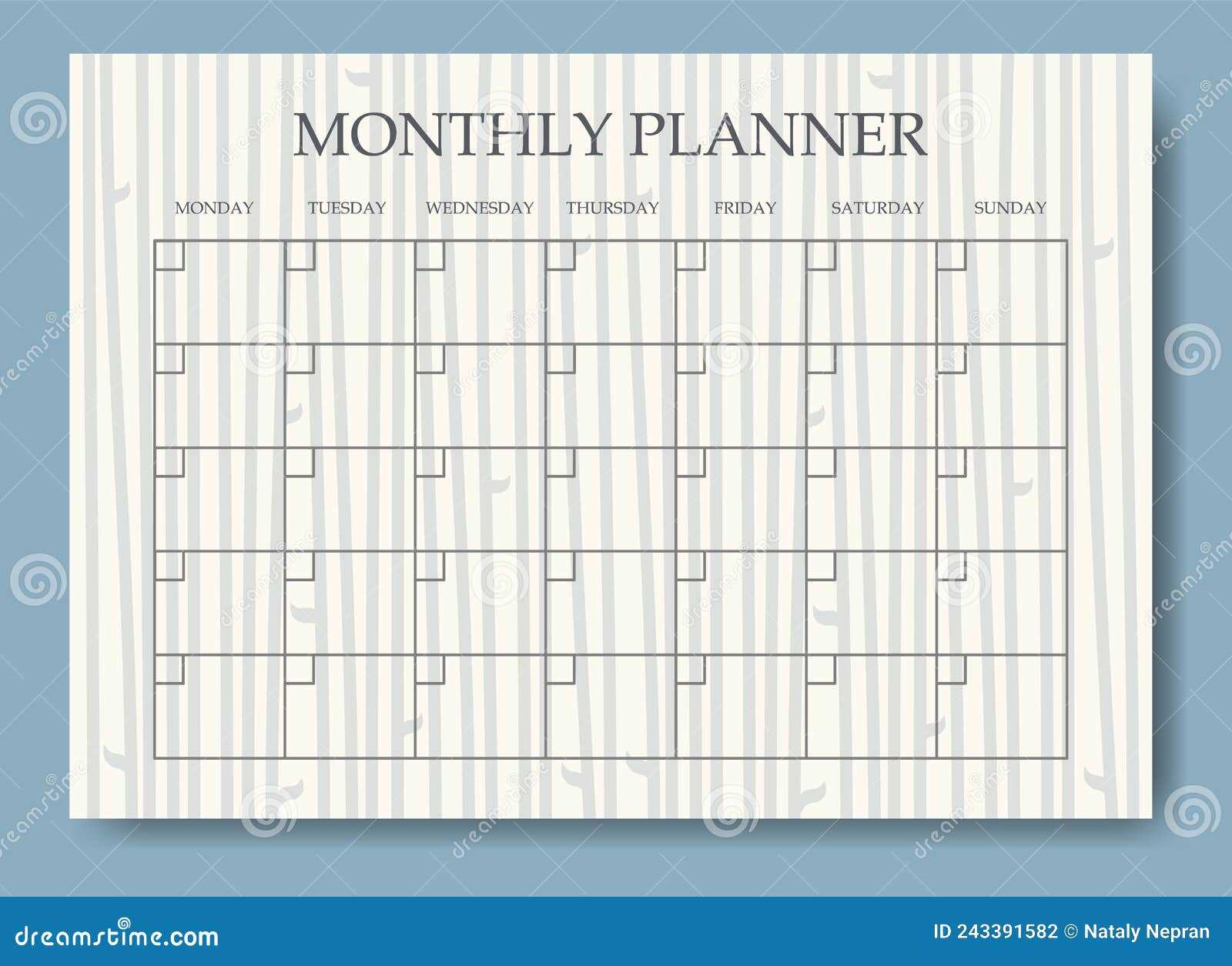 goal setting calendar template