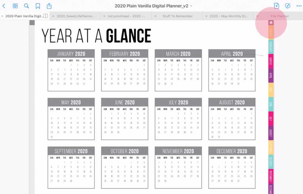 good notes calendar template