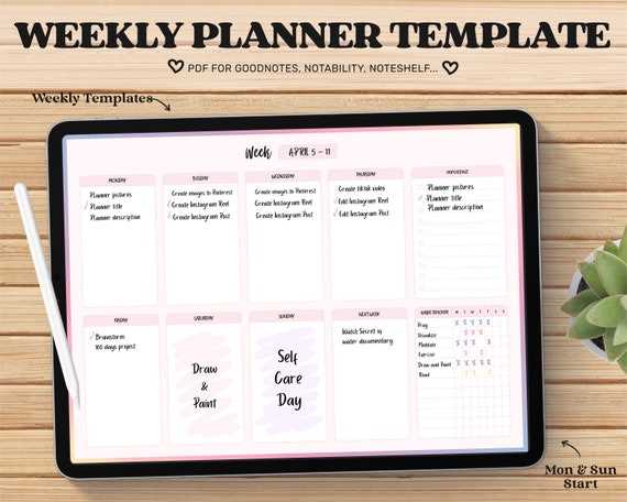 goodnotes 5 calendar template free