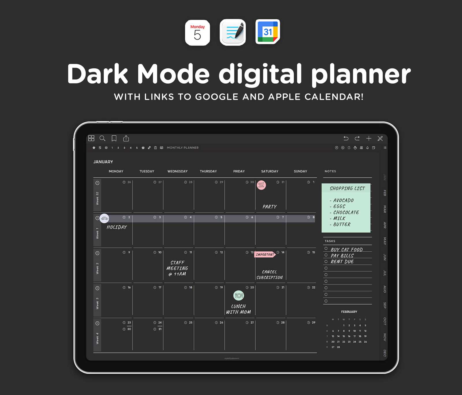 goodnotes 5 calendar template free