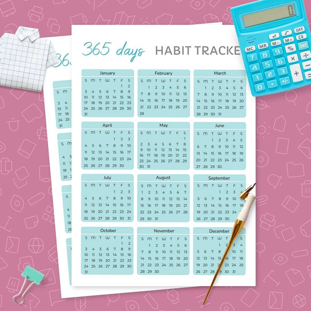 habit calendar template