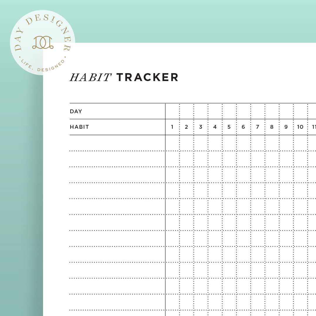 habit calendar template