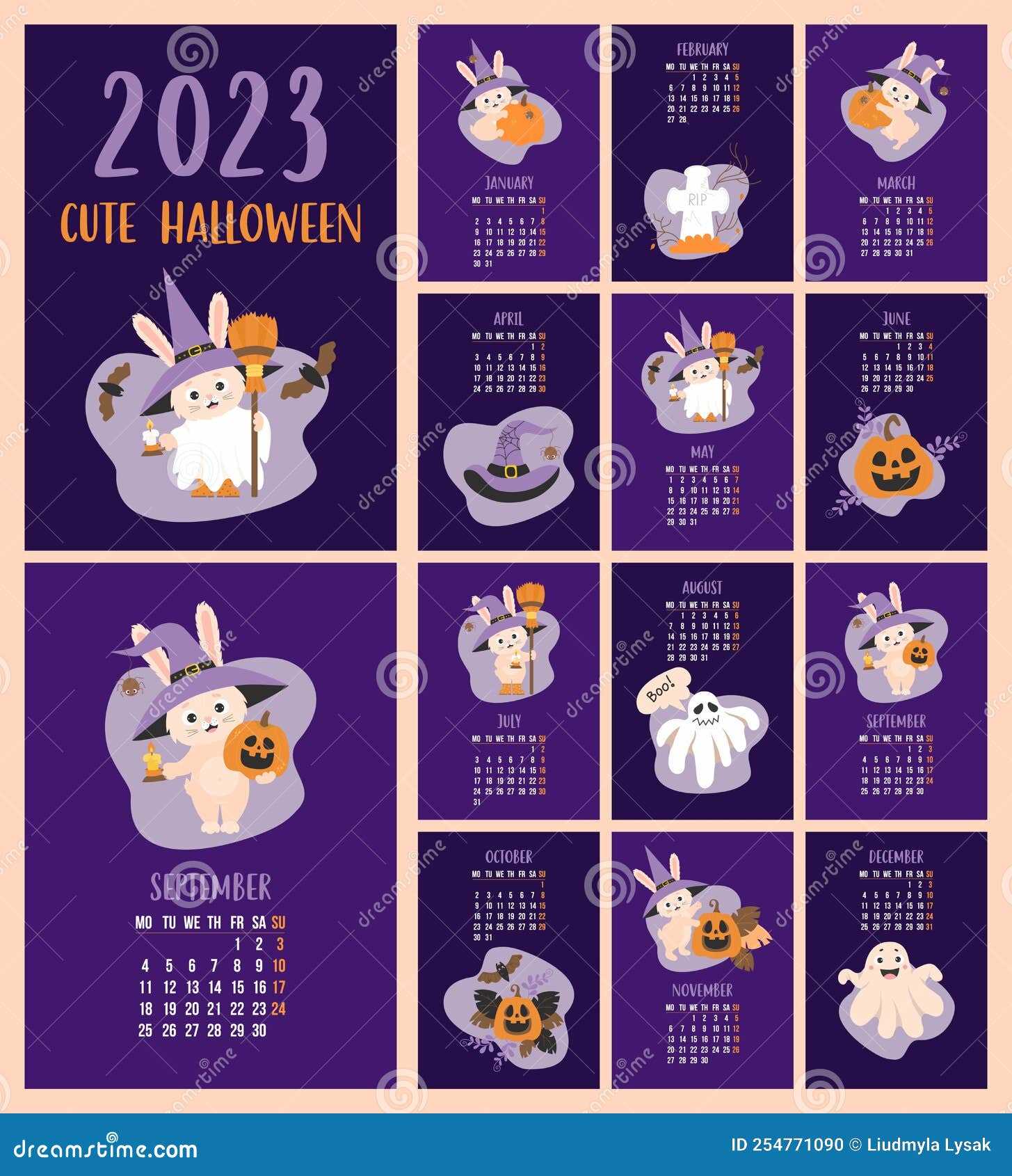 halloween calendar template