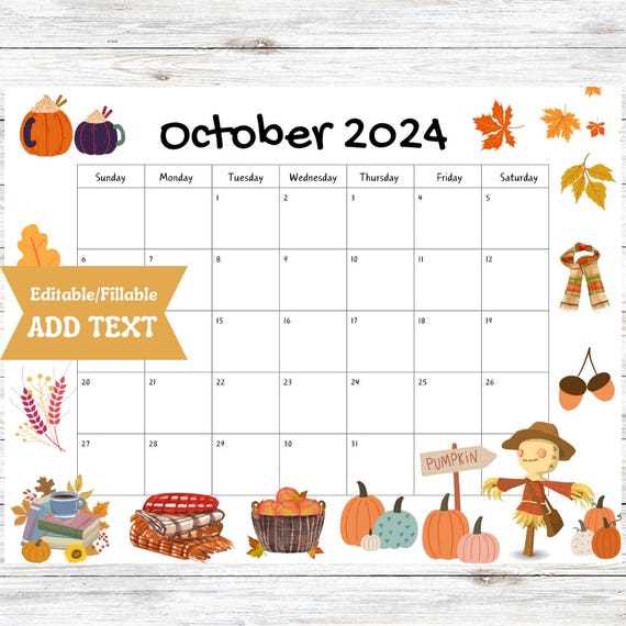 halloween calendar template