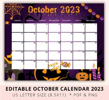 halloween themed calendar template