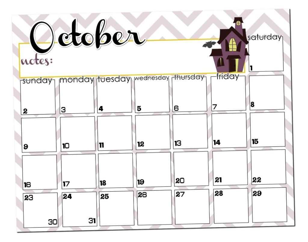 halloween themed calendar template