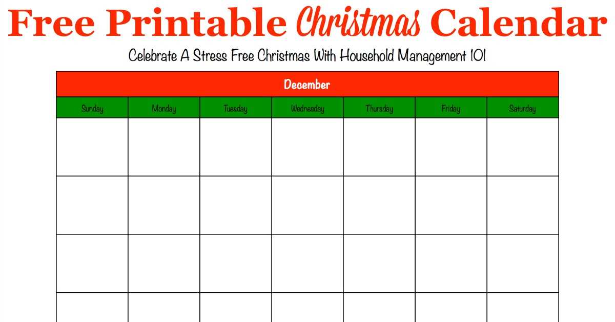 holiday themed calendar template