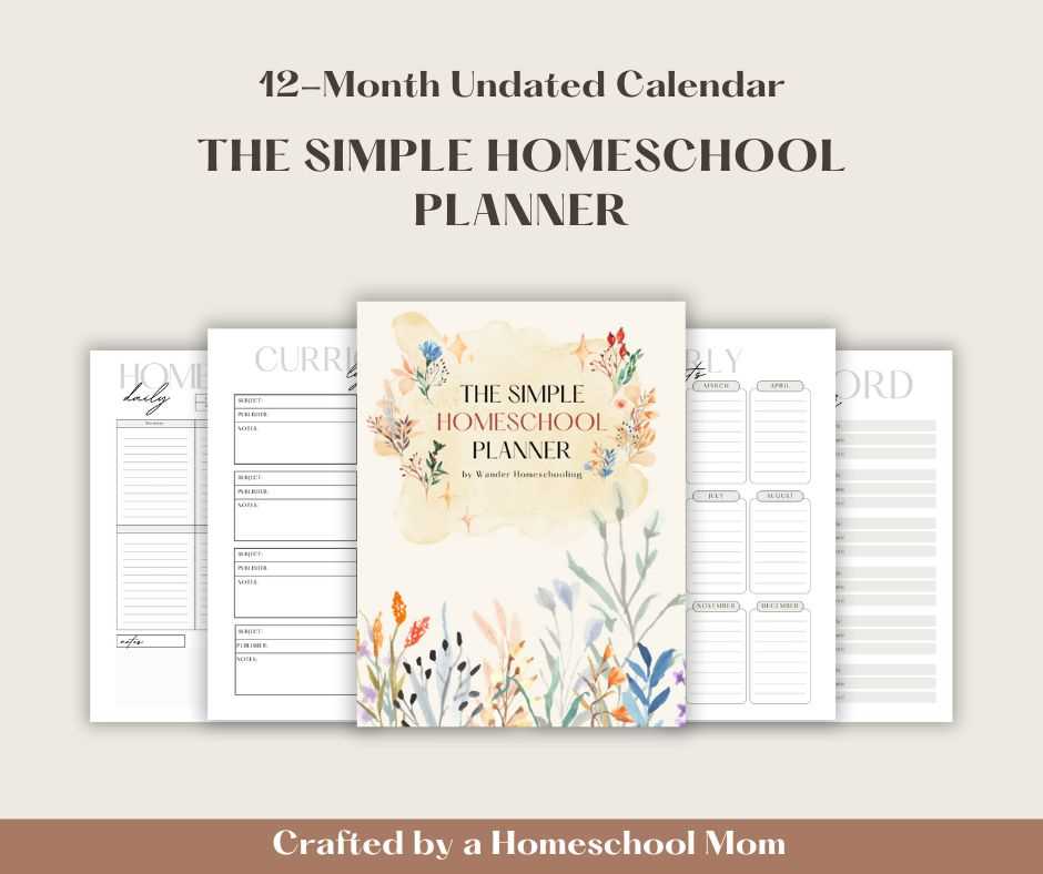 homeschool calendar template