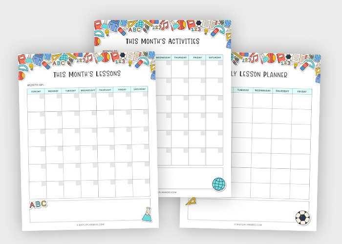 homeschool calendar template