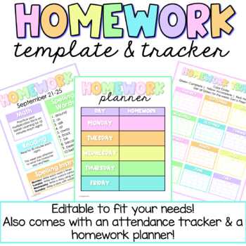 homework calendar template