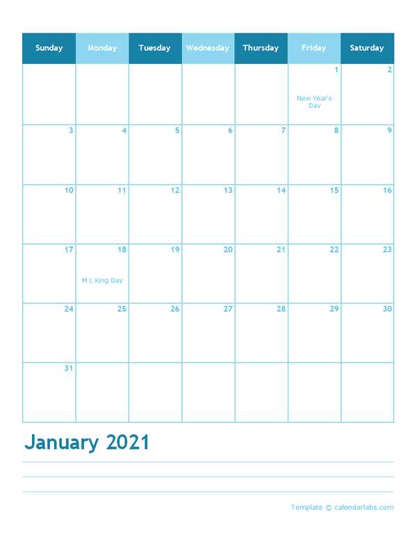 horizontal monthly calendar template