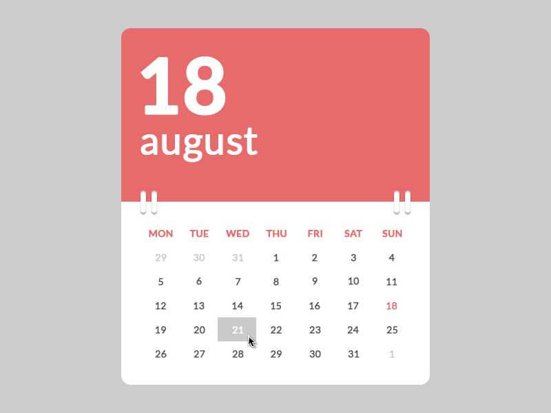 html table calendar template