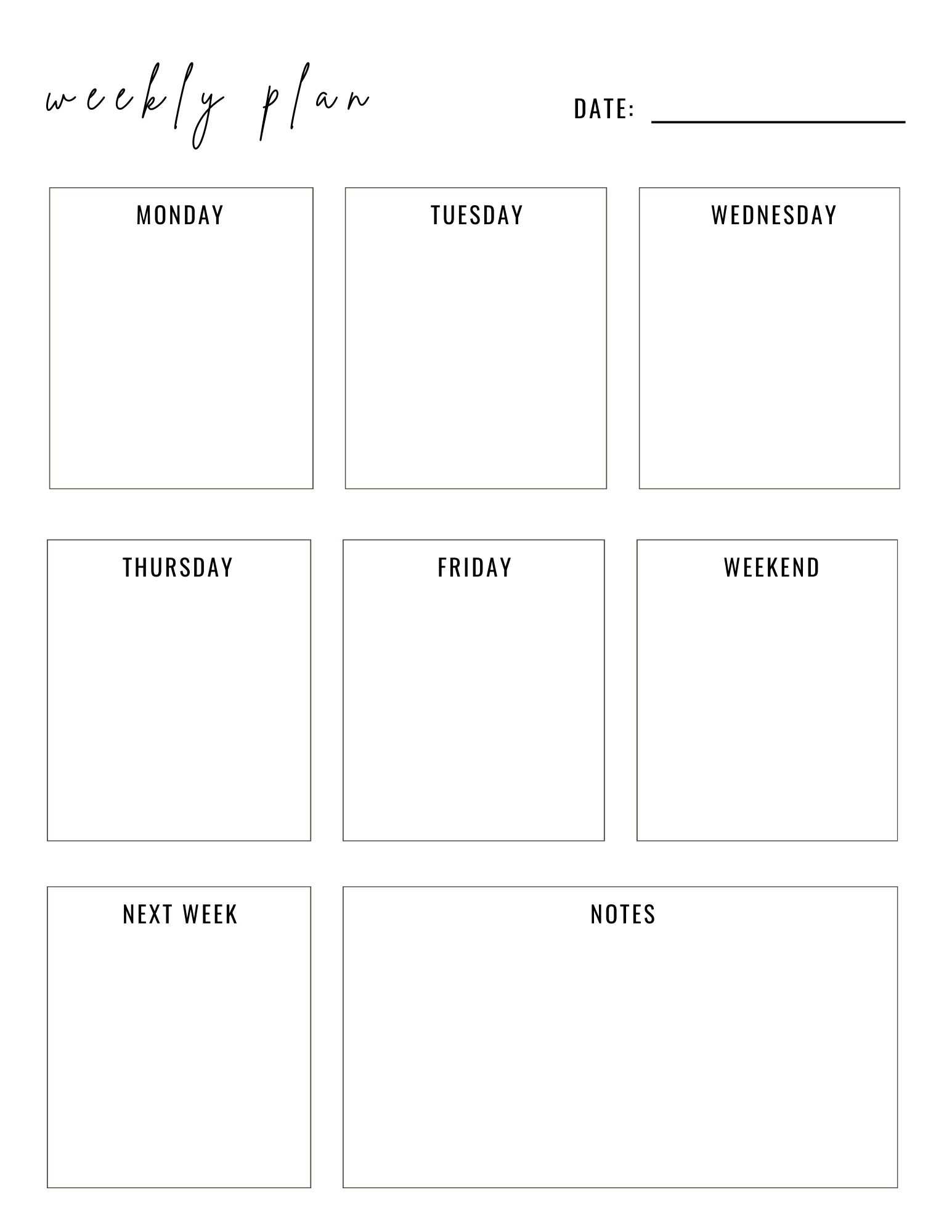 ideal week calendar template